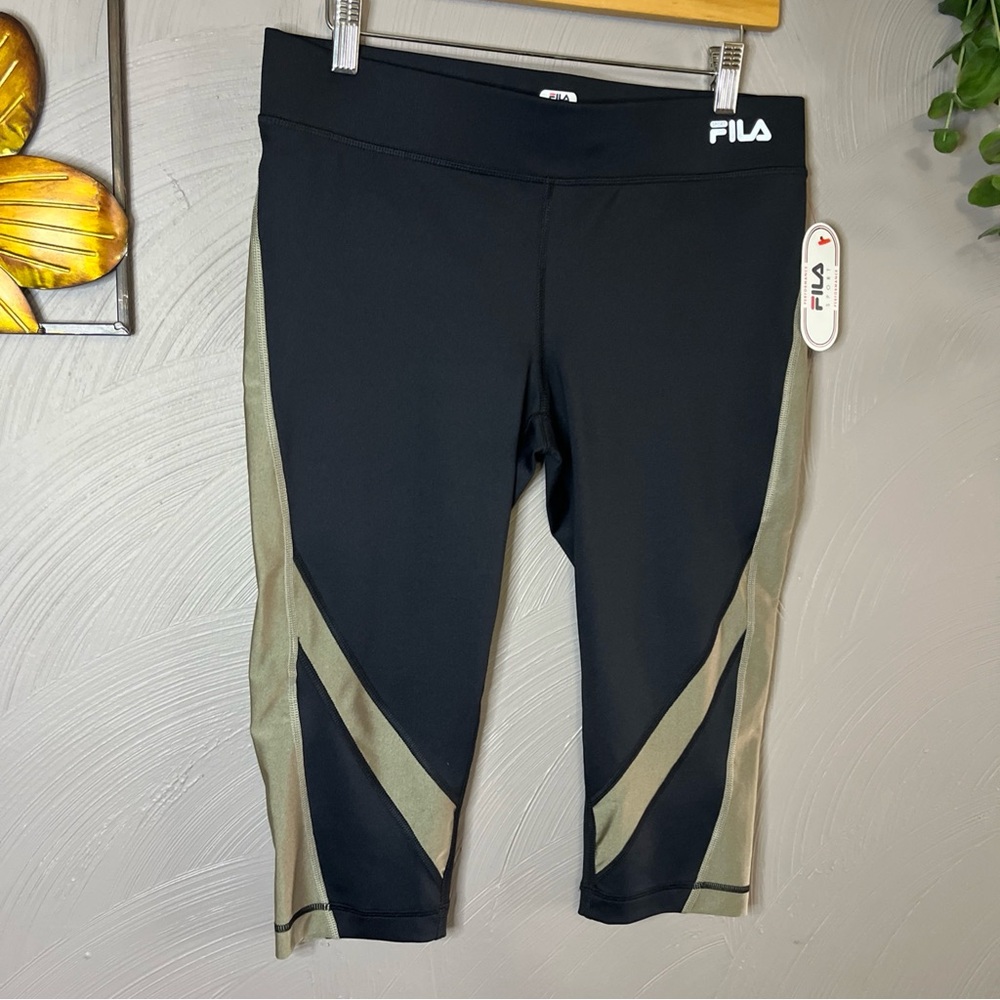 Fila Women's Black and Olive Bike Shorts